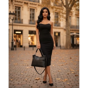 Geanta dama JERMYN'S Julia, piele naturala, neagra - Img 2