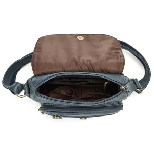 Geanta dama JERMYN'S Sophia, piele naturala, albastru petrol, casual - Img 10