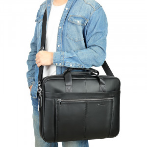 Geanta laptop din piele naturala neagra JERMYN'S Houston - Img 4