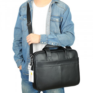 Geanta laptop din piele naturala neagra JERMYN'S Preston - Img 3