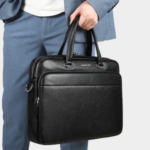 Geanta laptop, piele naturala, JERMYN'S Chicago, neagra - Img 3