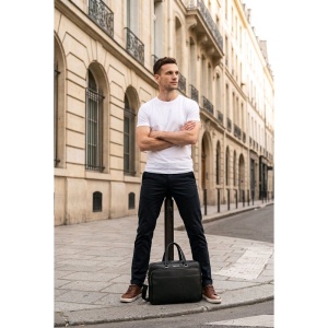 Geanta laptop, piele naturala, JERMYN'S Chicago, neagra - Img 5