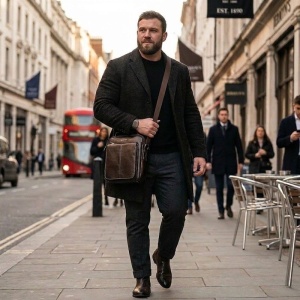Geanta messenger barbati din piele naturala maro JERMYN'S Wilson - Img 5