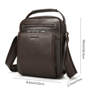 Geanta messenger barbati, piele naturala, JERMYN'S Boston, maro inchis - Img 6