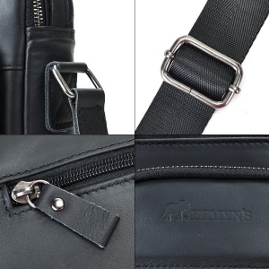 Geanta messenger barbati, piele naturala, JERMYN'S Kansas, neagra - Img 9