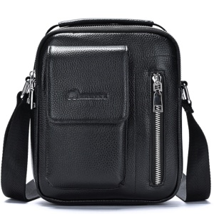 Geanta messenger barbati, piele naturala, JERMYN'S Lincoln, neagra