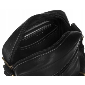 Geanta messenger barbati, piele naturala, PETERSON Antonio, neagra - Img 9