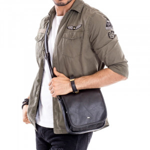 Geanta neagra messenger barbati CAVALDI Fabian - Img 2