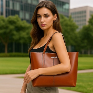 Geanta shopper dama din piele naturala maro JERMYN'S Sheryl - Img 2
