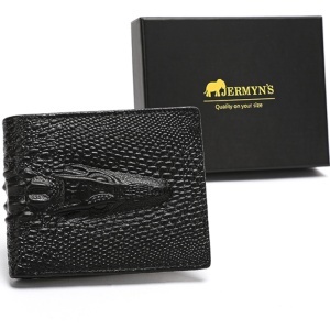 Portofel bărbați din piele naturală cu patern crocodile JERMYN'S Prato, RFID, slim, negru