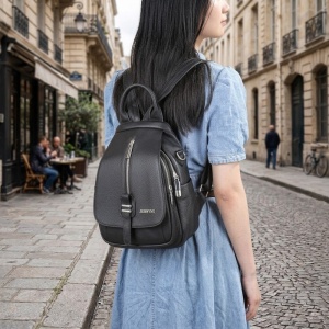 Rucsac dama din piele naturala neagra JERMYN'S Electra - Img 4