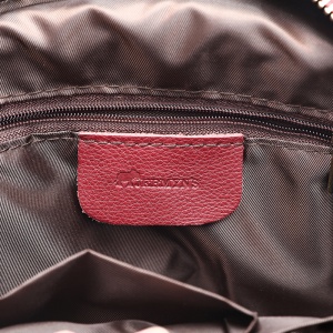 Rucsac dama JERMYN'S Bologna, piele naturala, rosu burgund, compact - Img 8