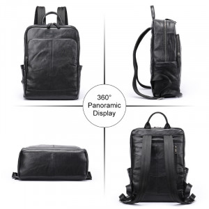 Rucsac din piele naturala neagra JERMYN'S Newport - Img 8