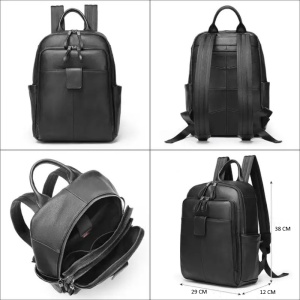 Rucsac din piele naturala neagra JERMYN'S Portland - Img 5