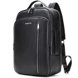 Rucsac laptop barbati, piele naturala, JERMYN'S Colorado, negru