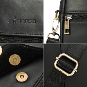 Borseta barbati din piele naturala JERMYN'S York, neagra, slim - Img 7