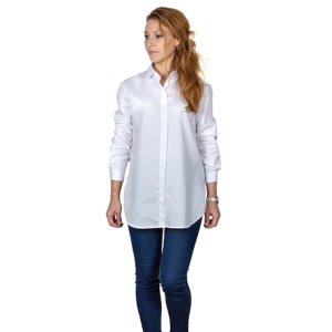 Camasa alba dama oversize din poplin Luxury Classic Fit EASY IRON - Img 7