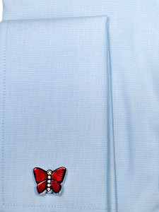 Camasa eleganta dama bleu business - Exclusive Slim Fit EASY IRON pentru butoni - Img 3