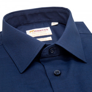 Camasa regular office bleumarin navy barbati Oxford Luxury Classic Fit EASY IRON - Img 2