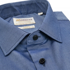 Camasa slim albastra office barbati Royal Oxford EASY IRON - Luxury Slim Fit - Img 2