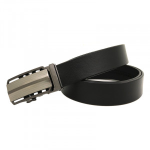 Curea barbati din piele naturala neagra JERMYN'S Newport cu catarama automata - Img 2