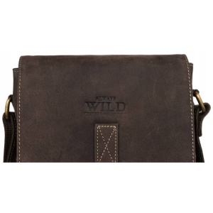 Geanta crossbody barbati ALWAYS WILD Carson din piele naturala maro - Img 4