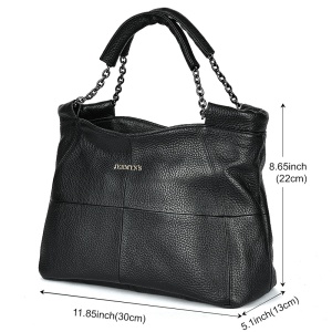 Geanta dama JERMYN'S Julia, piele naturala, neagra - Img 7