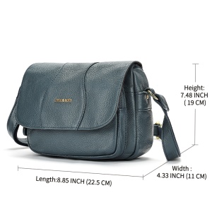 Geanta dama JERMYN'S Sophia, piele naturala, albastru petrol, casual - Img 11