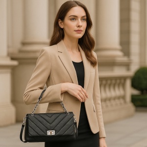 Geanta dama, piele naturala, JERMYN'S Almeira, neagra - Img 2