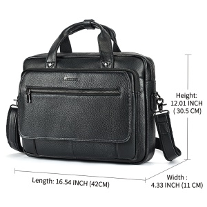 Geanta laptop 17", JERMYN'S Nelson, piele naturala neagra - Img 9