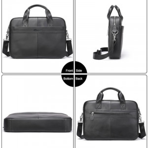 Geanta laptop din piele naturala neagra JERMYN'S Preston - Img 4