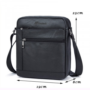 Geanta messenger barbati din piele naturala neagra JERMYN'S Hampton - Img 10