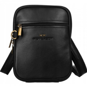 Geanta messenger barbati PETERSON Noah din piele naturala neagra - Img 3