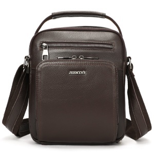 Geanta messenger barbati, piele naturala, JERMYN'S Boston, maro inchis - Img 3