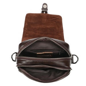 Geanta messenger barbati, piele naturala, JERMYN'S Bristol, maro inchis - Img 10