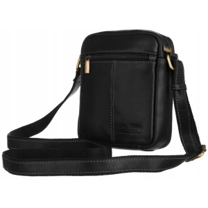 Geanta messenger barbati, piele naturala, PETERSON Antonio, neagra - Img 6