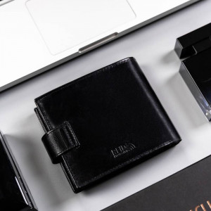 Portofel premium barbati PETERSON Arthur RFID din piele naturala neagra cu inchidere prin capsa - Img 3