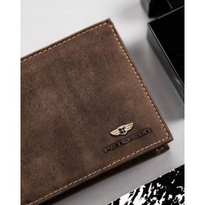 Portofel premium barbati, piele naturala, PETERSON Hunter, RFID, maro - Img 3