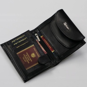 Portofel scurt dama PETERSON Darla RFID piele naturala neagra - Img 4