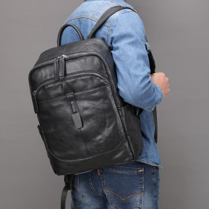 Rucsac din piele naturala neagra JERMYN'S Cooper - Img 4