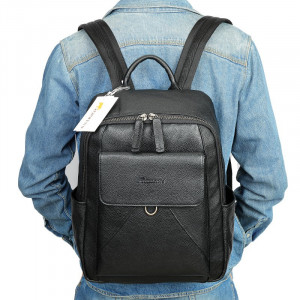 Rucsac din piele naturala neagra JERMYN'S Oregon - Img 3
