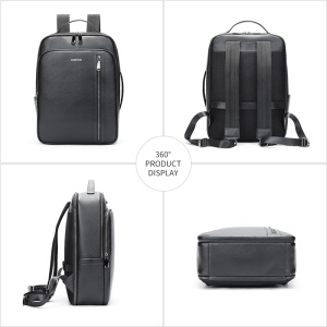 Rucsac laptop barbati, piele naturala, JERMYN'S Colorado, negru - Img 8