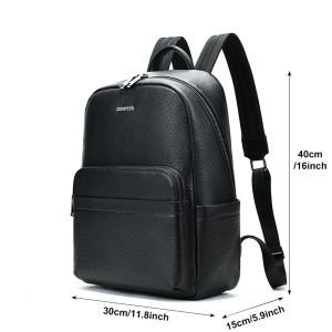 Rucsac laptop barbati, piele naturala, JERMYN'S Tucson, negru - Img 7