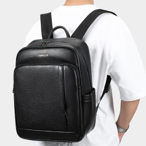 Rucsac piele naturala barbati, JERMYN'S Oakland, negru - Img 7