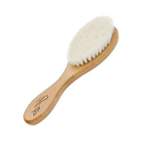 Set Perie si Pieptan de par pentru bebelusi, Marinela Radu, din par natural, din lemn, 3 piese - Img 3