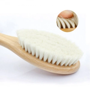 Set Perie si Pieptan de par pentru bebelusi, Marinela Radu, din par natural, din lemn, 3 piese - Img 6