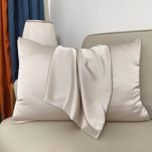 Fata de Perna din Satin cu Protectie pentru Par si Ten, Marinela Radu, 50x70 cm, Satin Premium, Champagne - Img 2