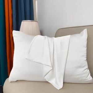 Fata de Perna din Satin cu Protectie pentru Par si Ten, Marinela Radu, 50x70 cm, Satin Premium, Alb - Img 2