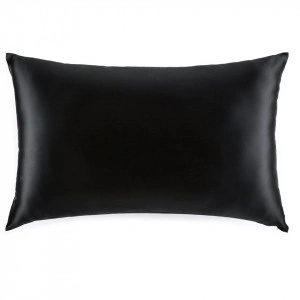 Fata de Perna din Satin cu Protectie pentru Par si Ten, Marinela Radu, 50x70 cm, Satin Premium, Negru