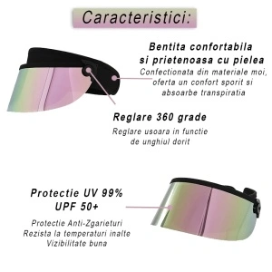 Sapcă pentru Protecție Solară UVA-UVB, Parasolar Reglabil 360 Grade, Marinela Radu, Protejează Fața Împotriva Razelor Solare, Champagne, Accesorii Vară, Outdoor, Sport, Drumeții, Plajă, Pălărie de Soare, Anti-UV - Img 2